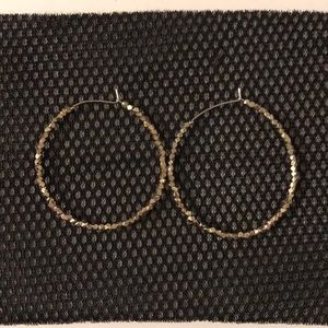 Gold beaded hoop earrings